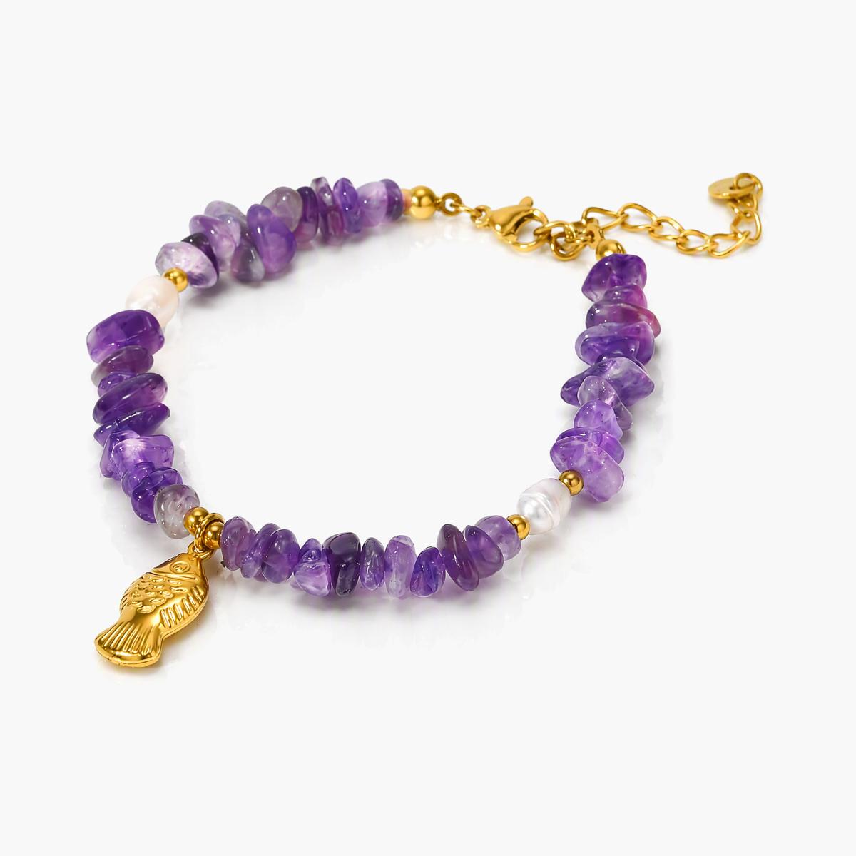 Boho Stone Chip Charm Bracelet