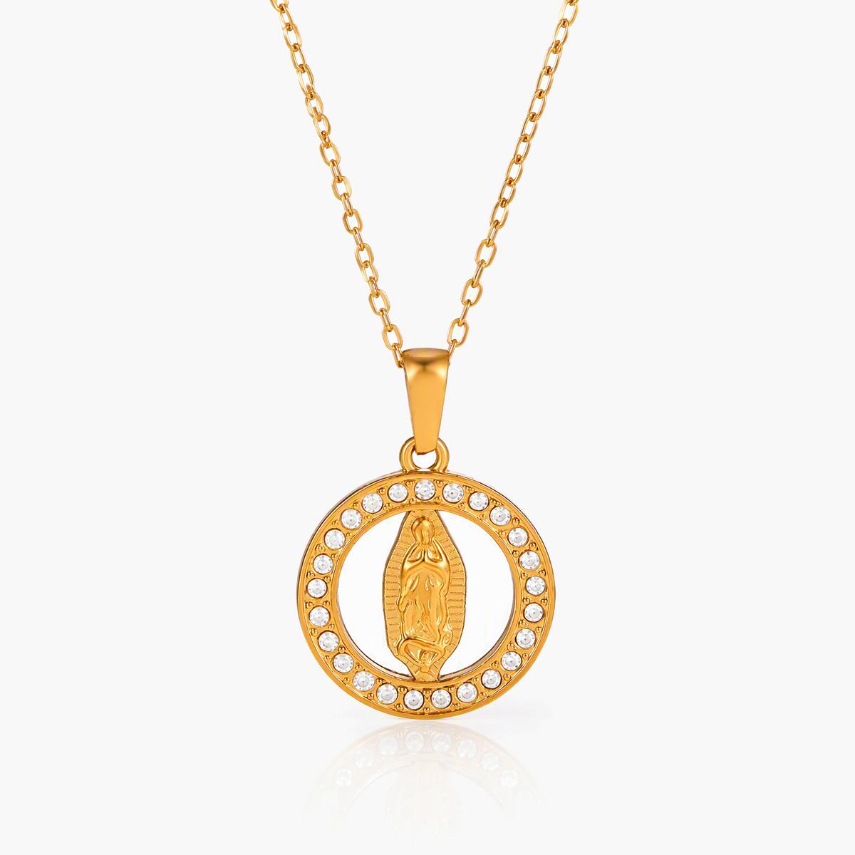 Vintage Saint Medal Pendant Necklace