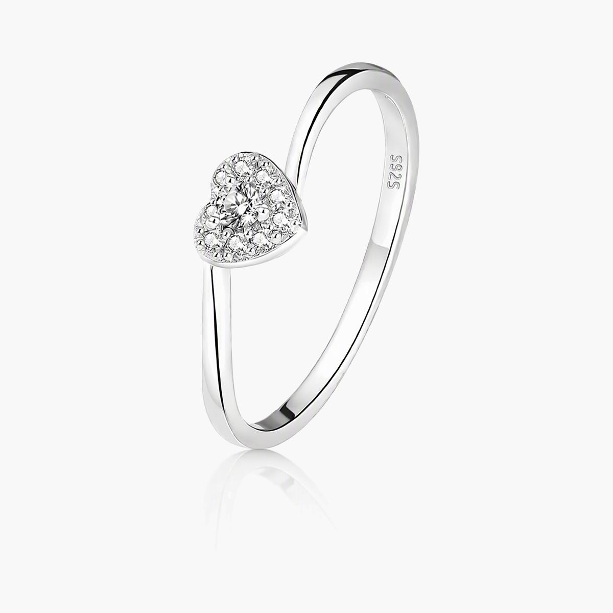 Dainty Paved Heart Ring