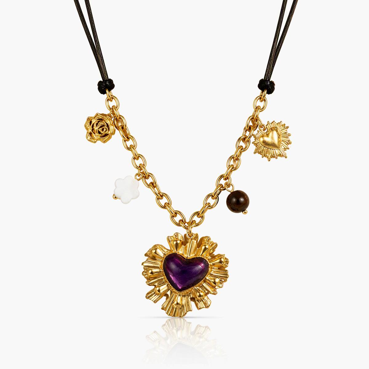 Vintage Sacred Heart Pendant Necklace