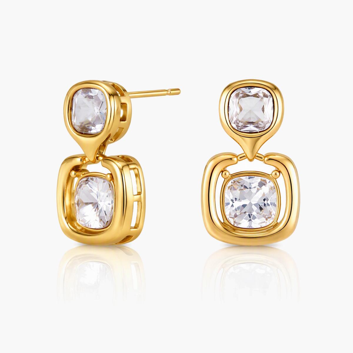 Double Square Drop Earrings