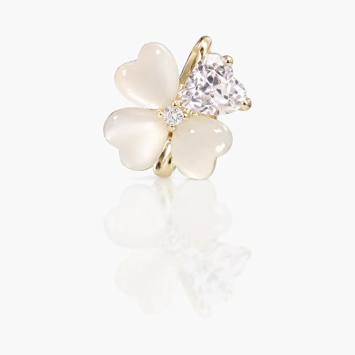 Dainty Four-Leaf Clover Stud Earrings