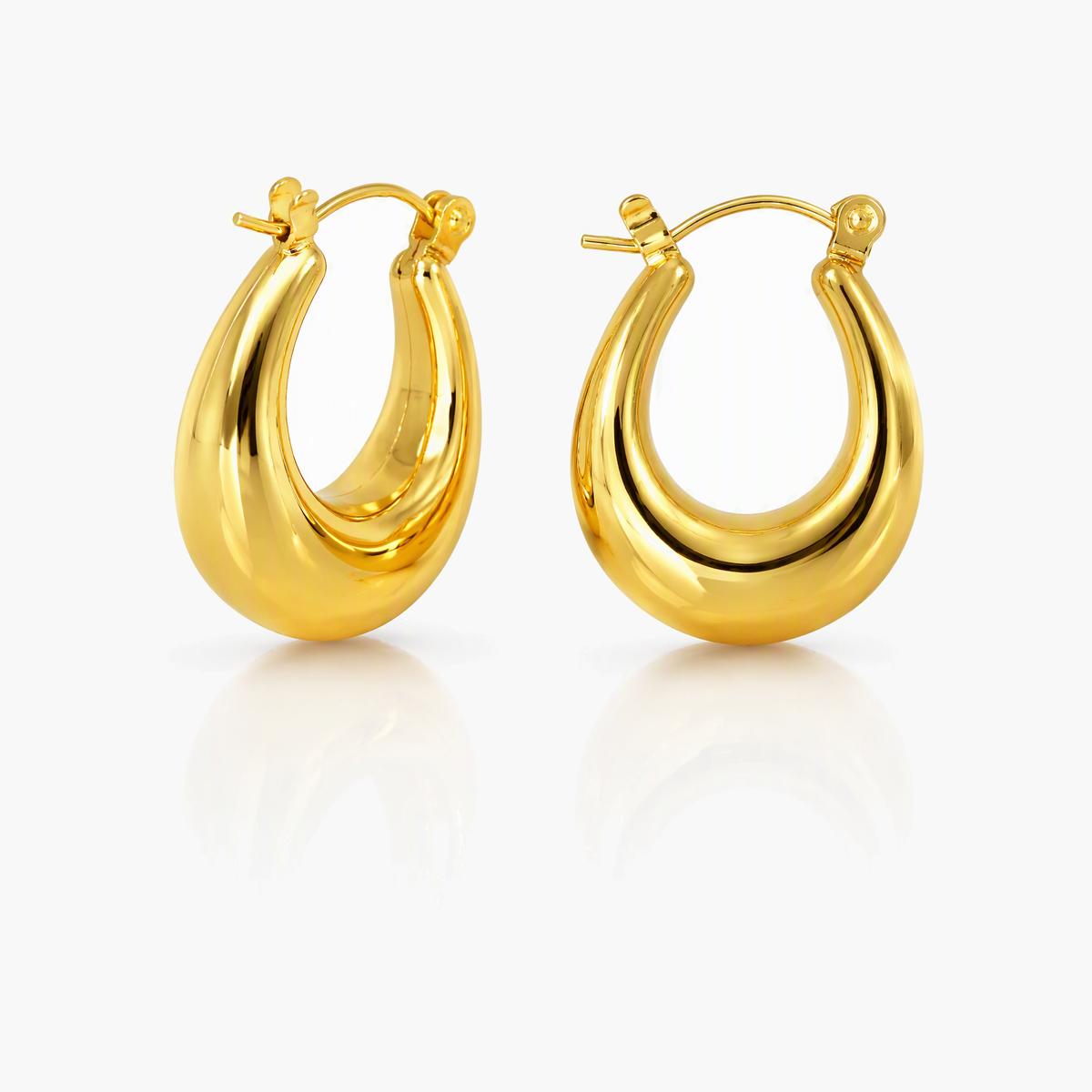 Chunky C-Shape Hoop Earrings