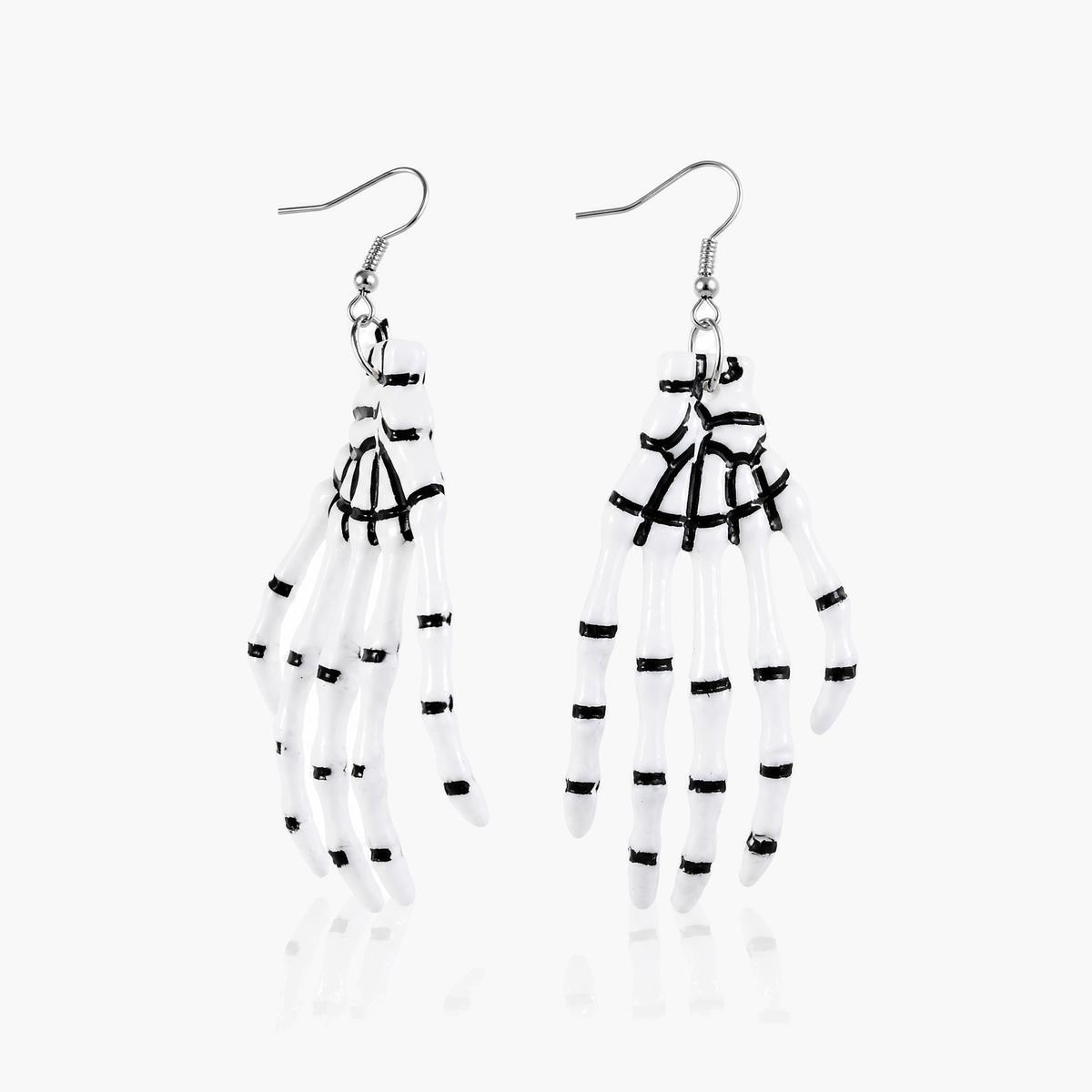 Trendy Skeleton Hand Drop Earrings