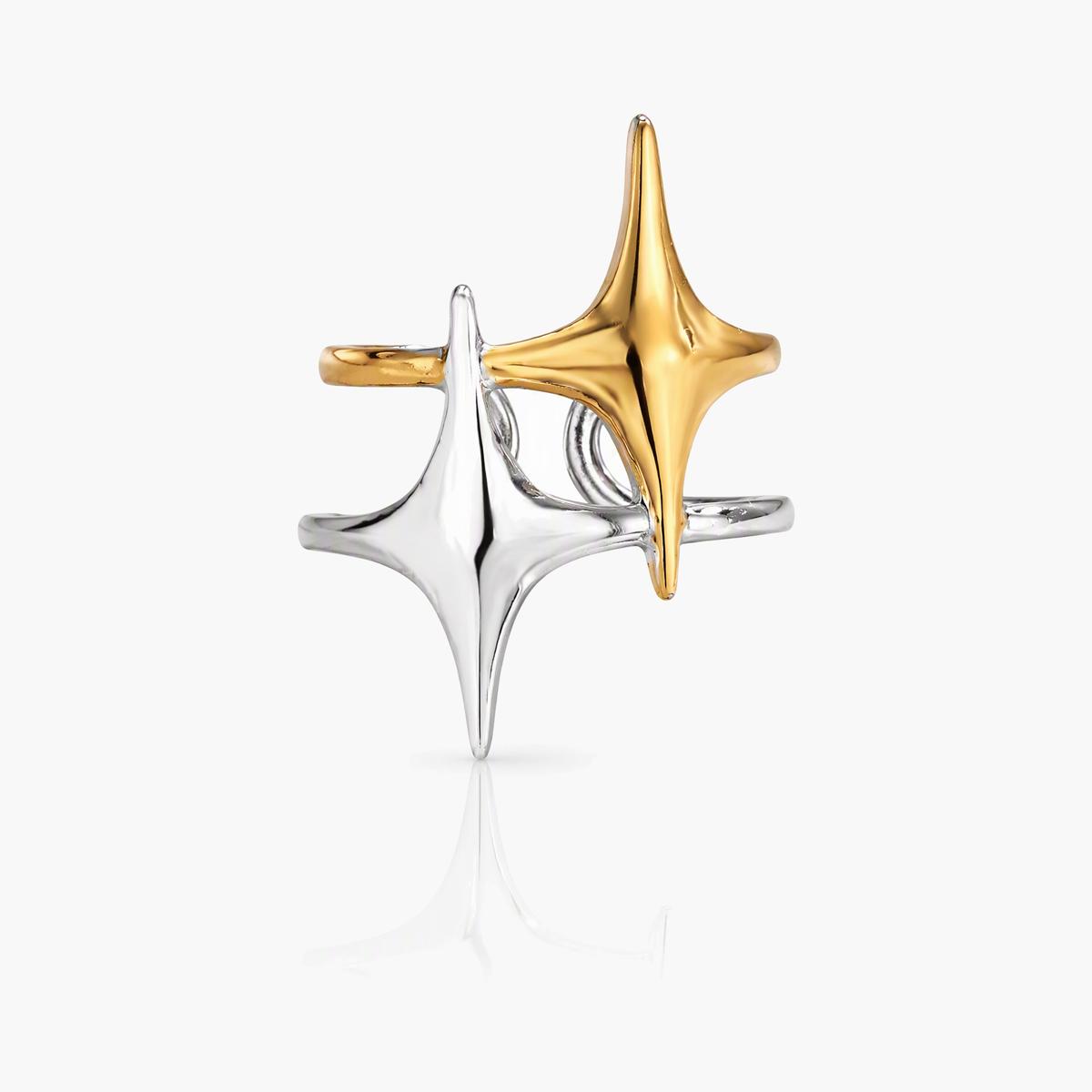 Trendy Star Open Cuff Ring