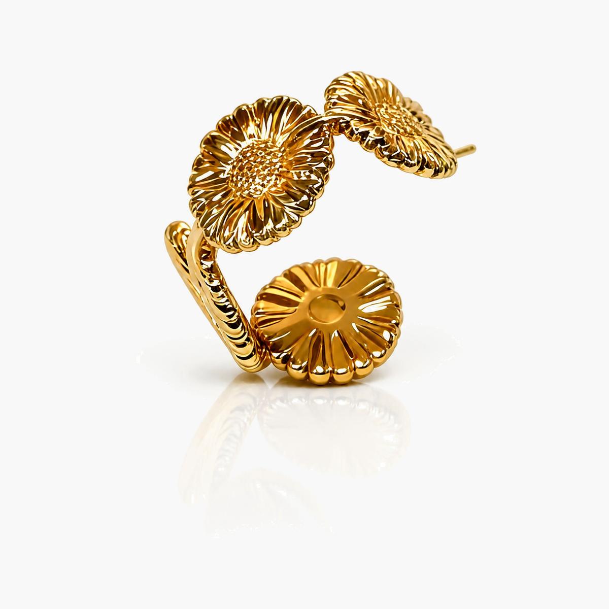 Floral And Love Knot Stud Earrings