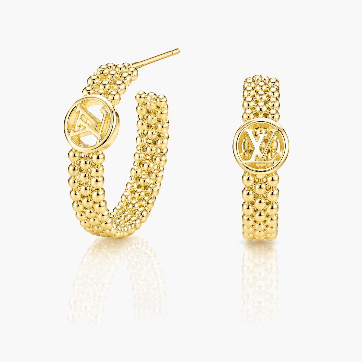 Beaded Initial Hoop Earrings