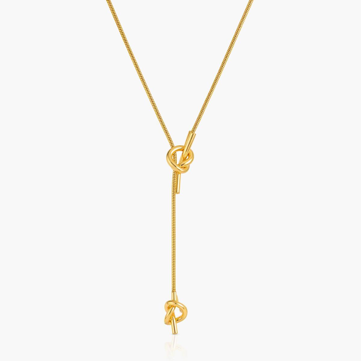 Minimalist Love Knot Lariat Necklace