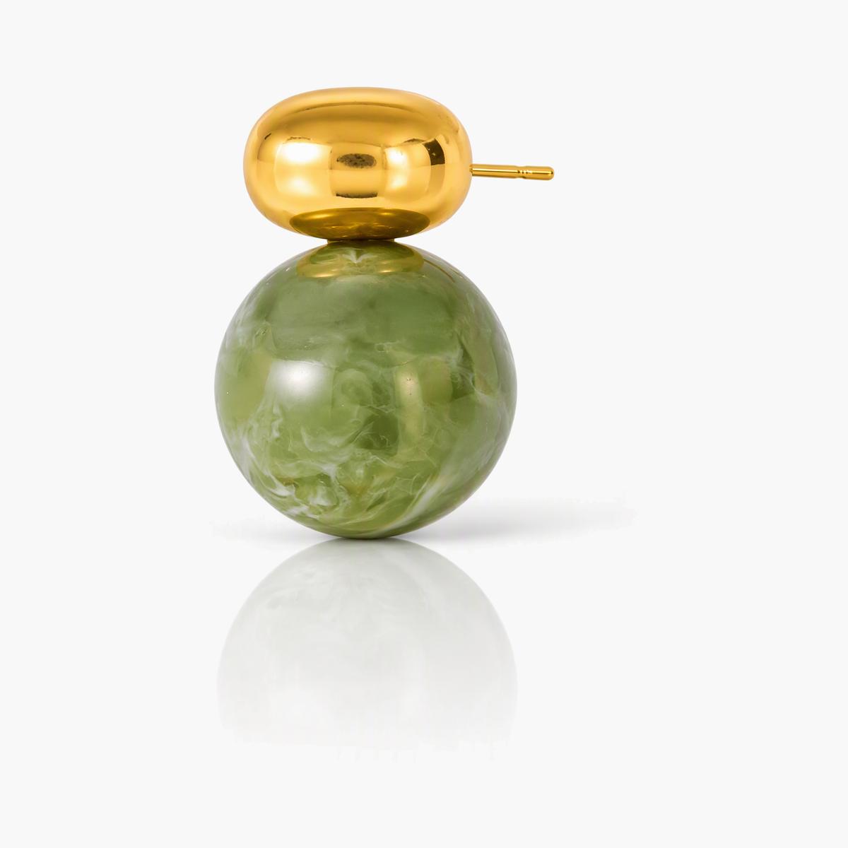 Double Sphere Stud Earrings