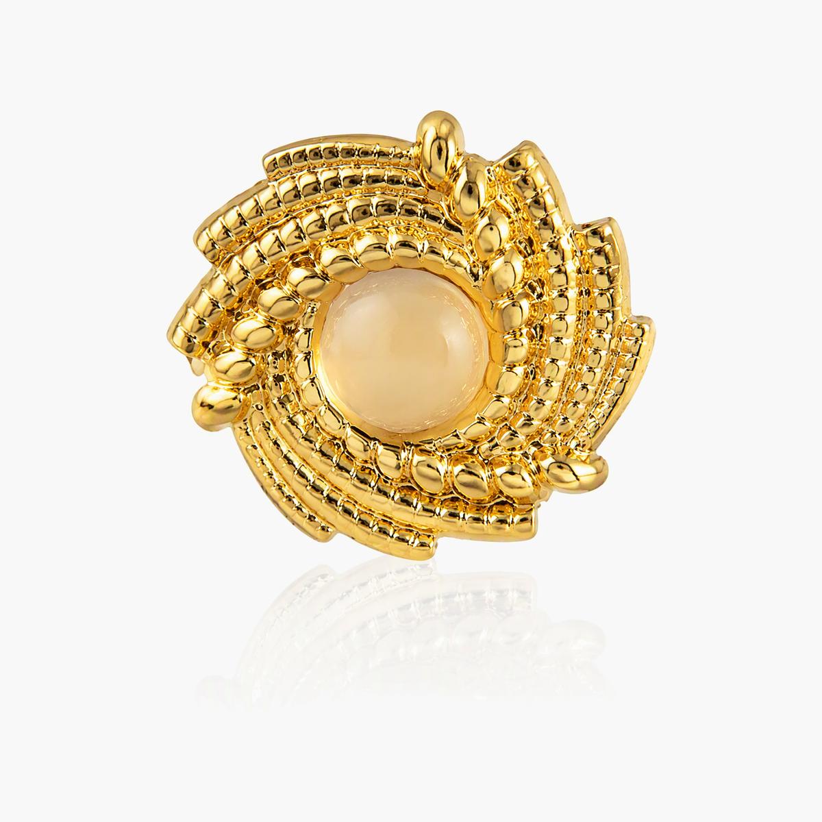 Vintage Spiral Stone Stud Earrings