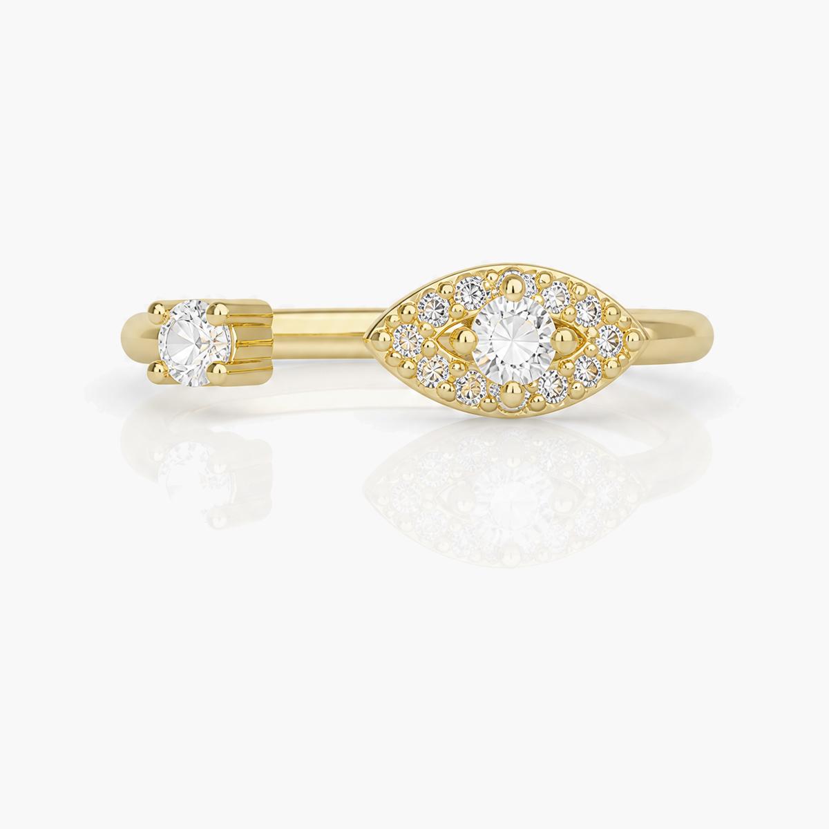Dainty Heart And Cross Ring