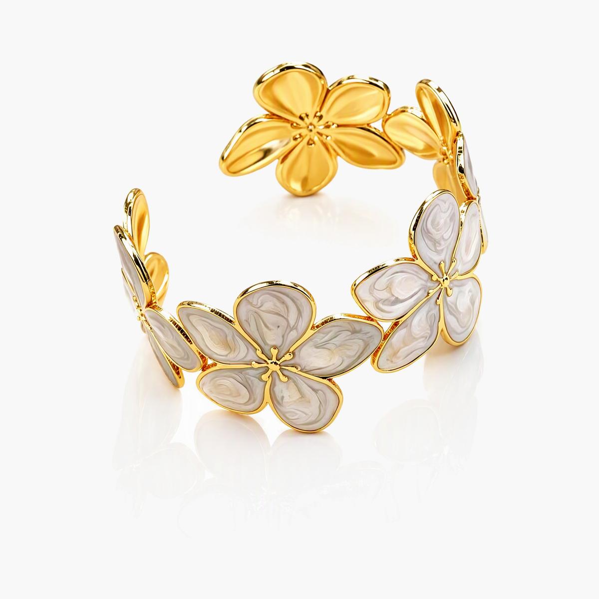 Flower Open Cuff Bracelet