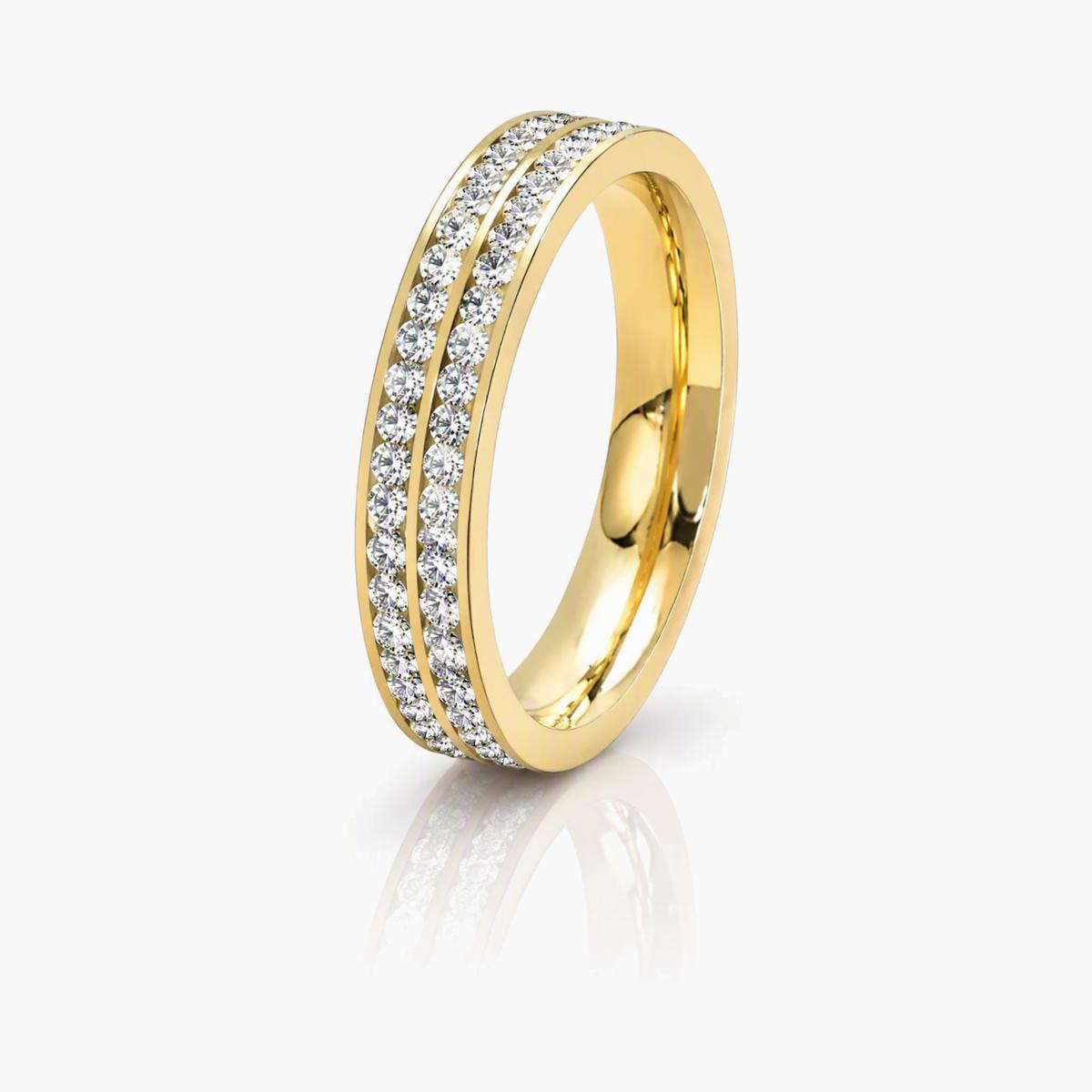 Double Row Stone Band Ring