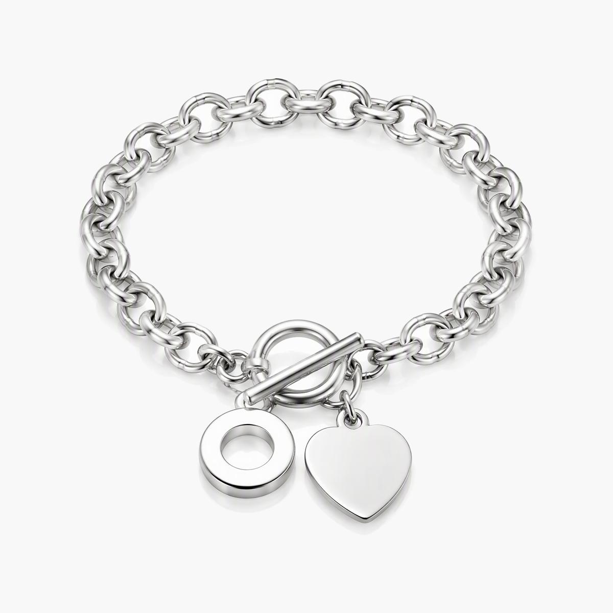 Heart Charm Toggle Bracelet