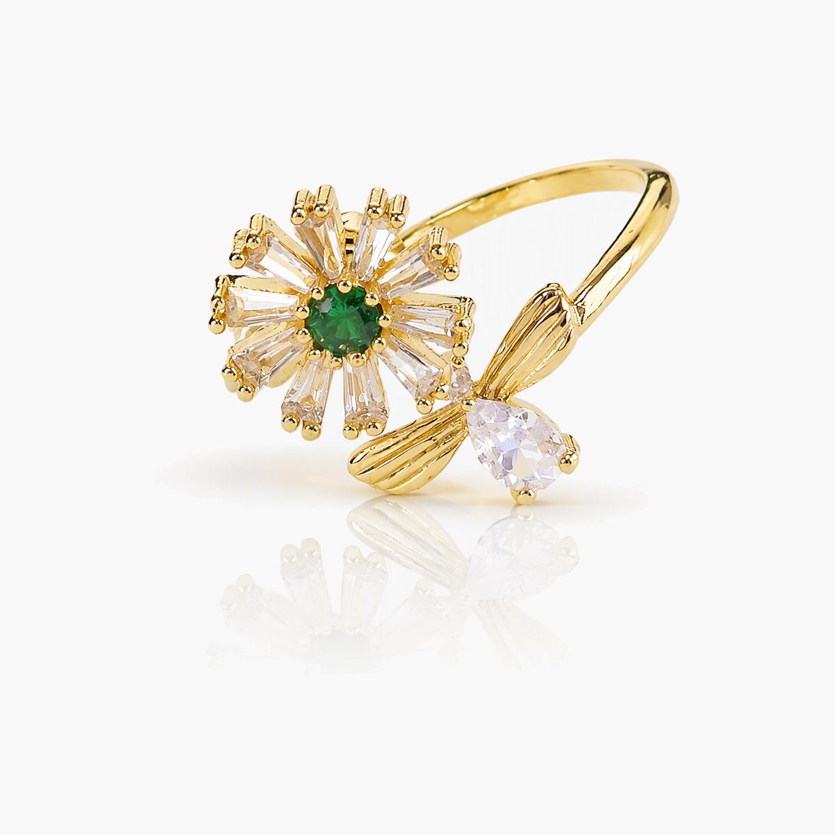 Dainty Flower Open Ring
