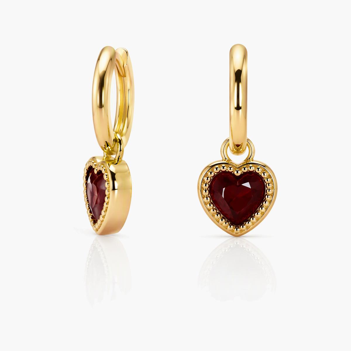 Cute Heart Charm Huggie Earrings