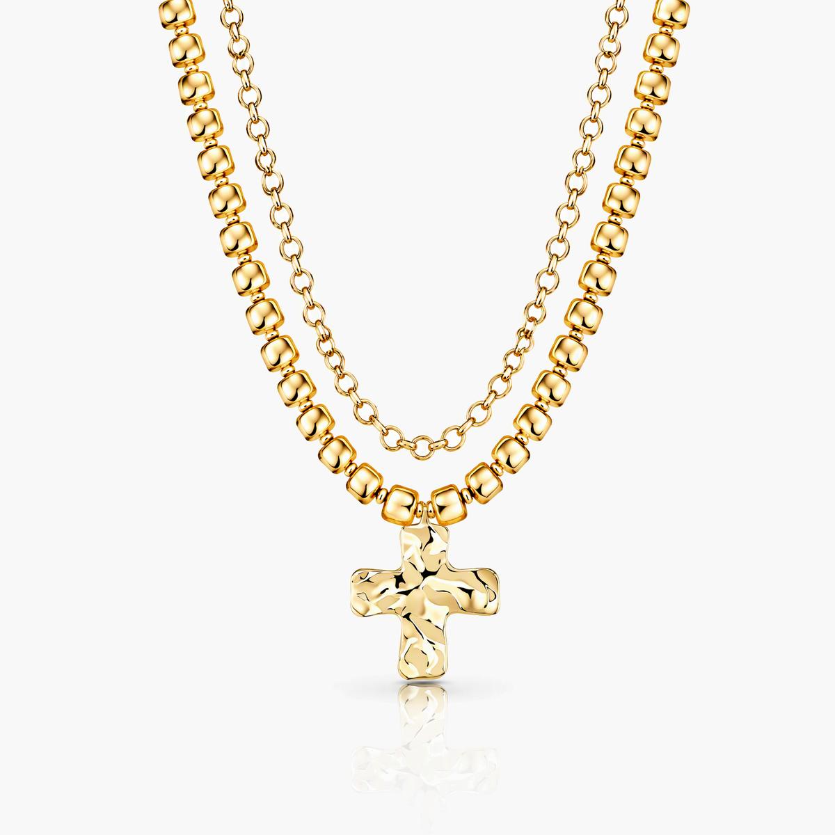 Trendy Cross Beaded Necklace