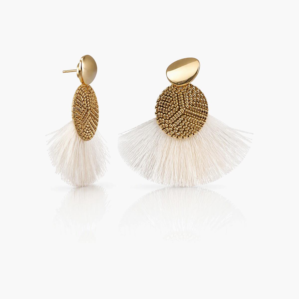Boho Sunburst Fan Drop Earrings