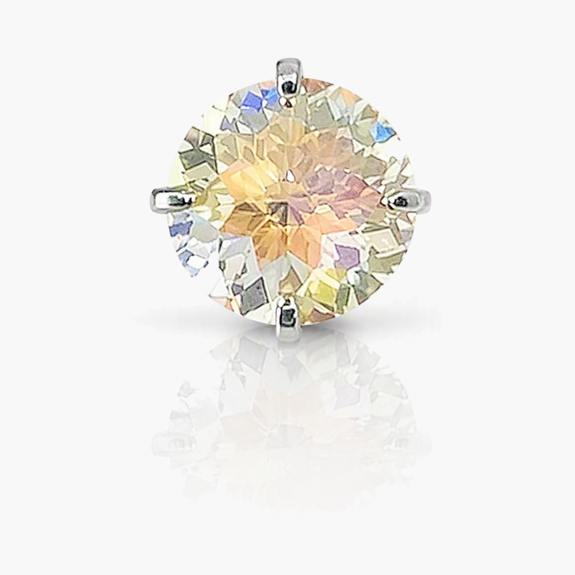 Dainty Round Stone Stud Earrings