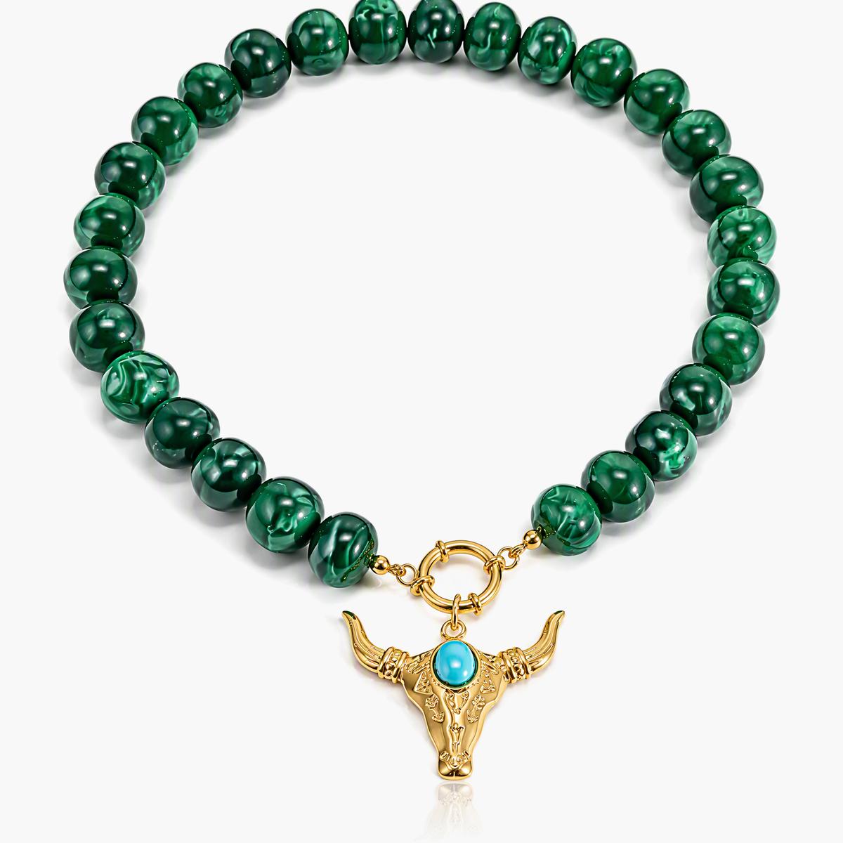 Boho Bull Head Charm Necklace