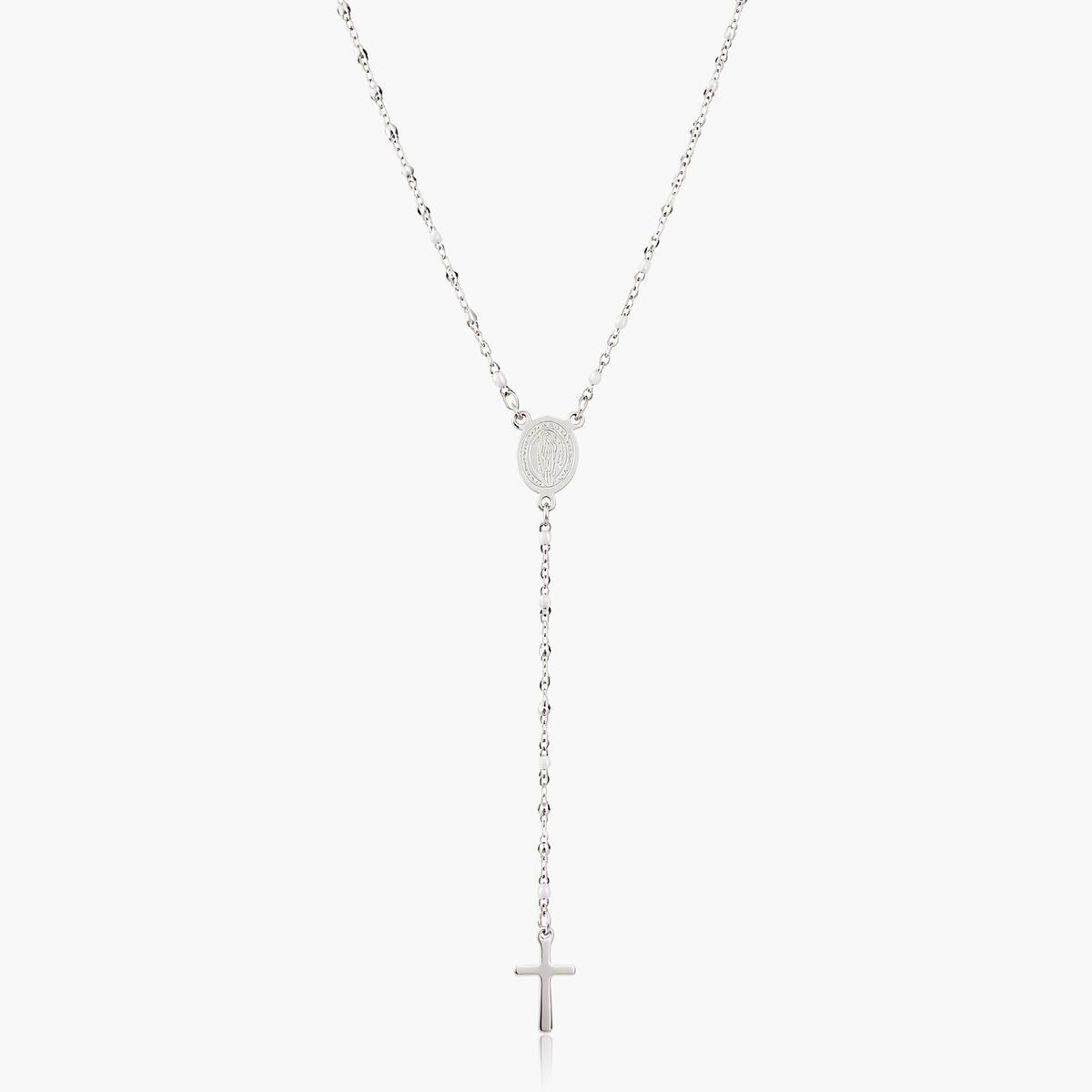 Dainty Cross Rosary Necklace