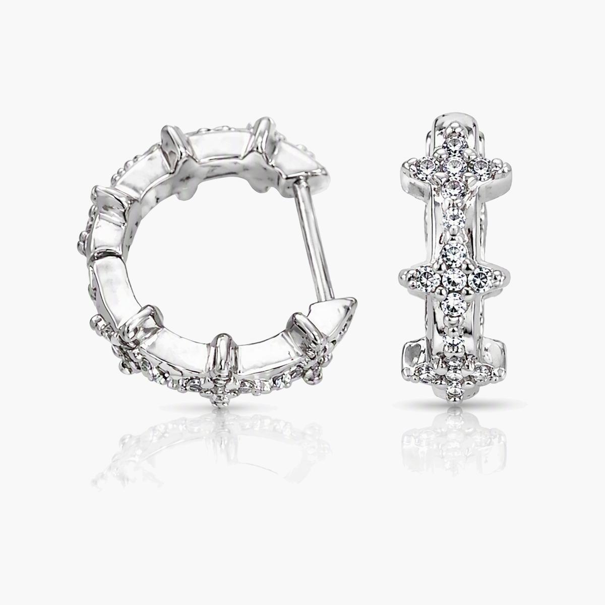 Trendy Cross Hoop Earrings