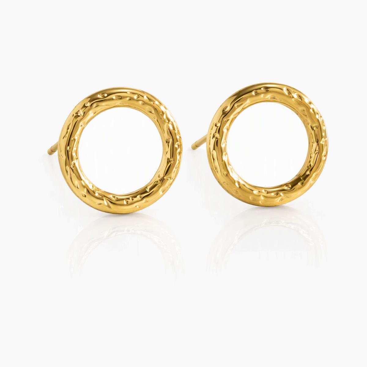 Textured Hoop Stud Earrings