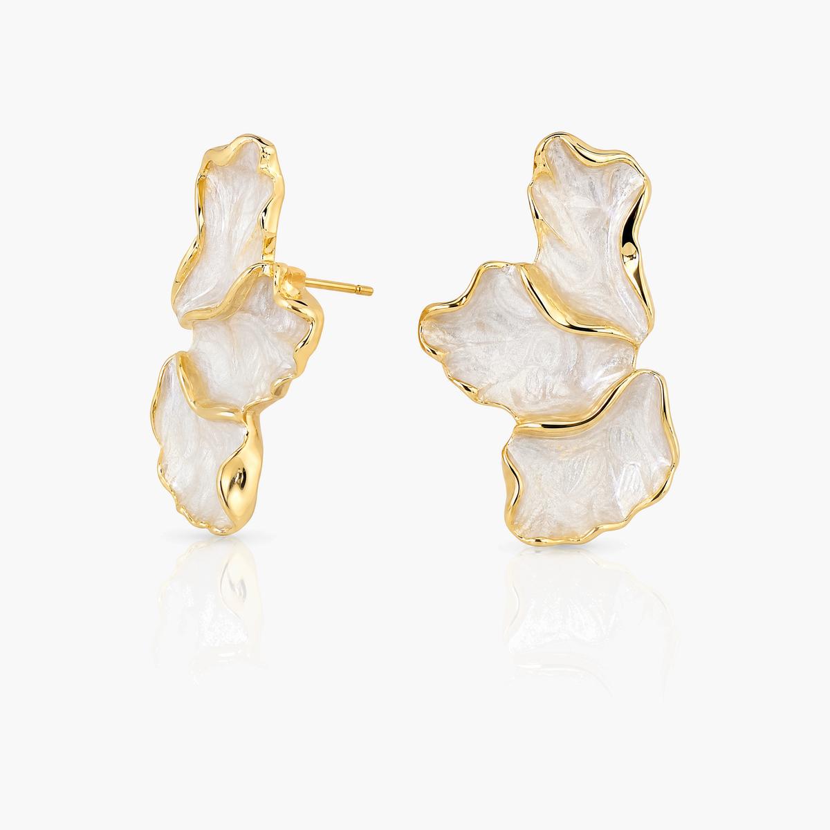 Layered Petal Drop Earrings