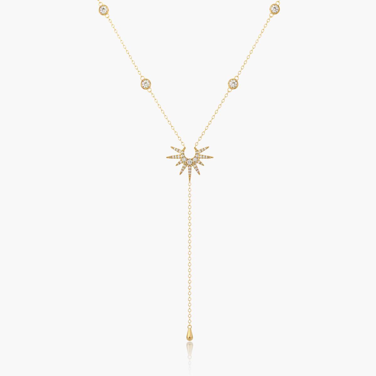 Dainty Sunburst Y-Necklace