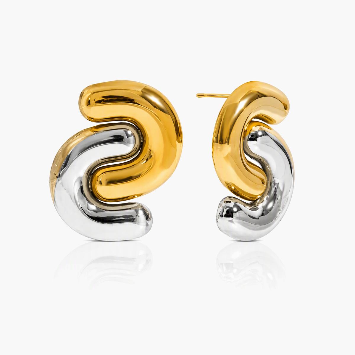 Trendy S Shape Stud Earrings