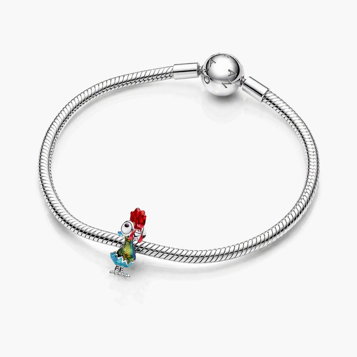 Cute Rooster Charm Snake Chain Bracelet