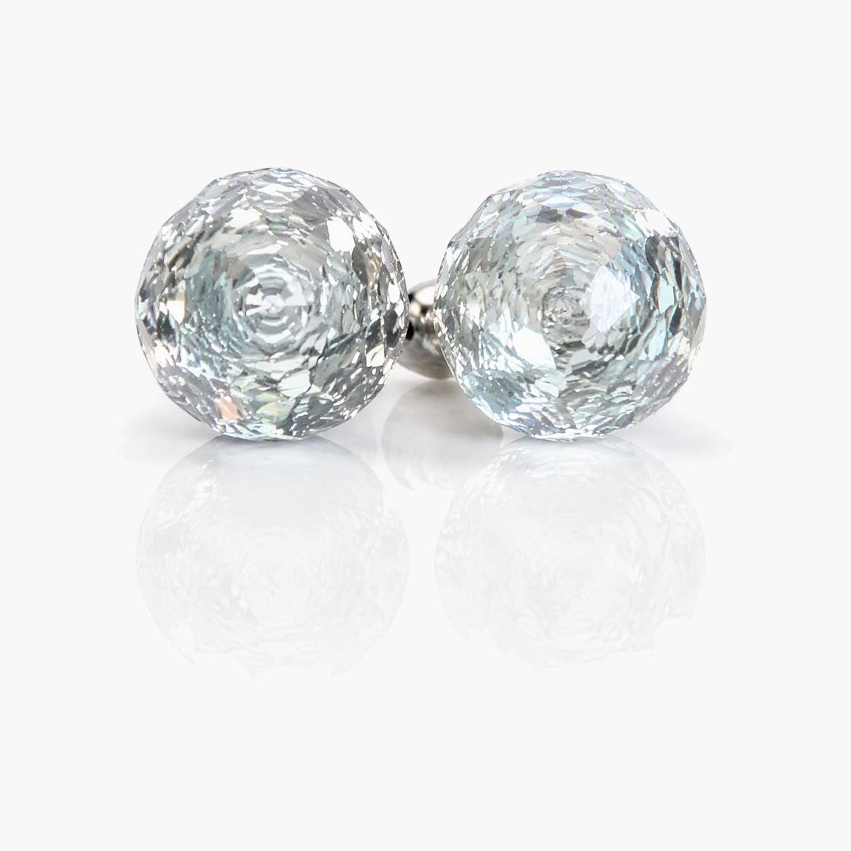 Iridescent Round Bead Stud Earrings