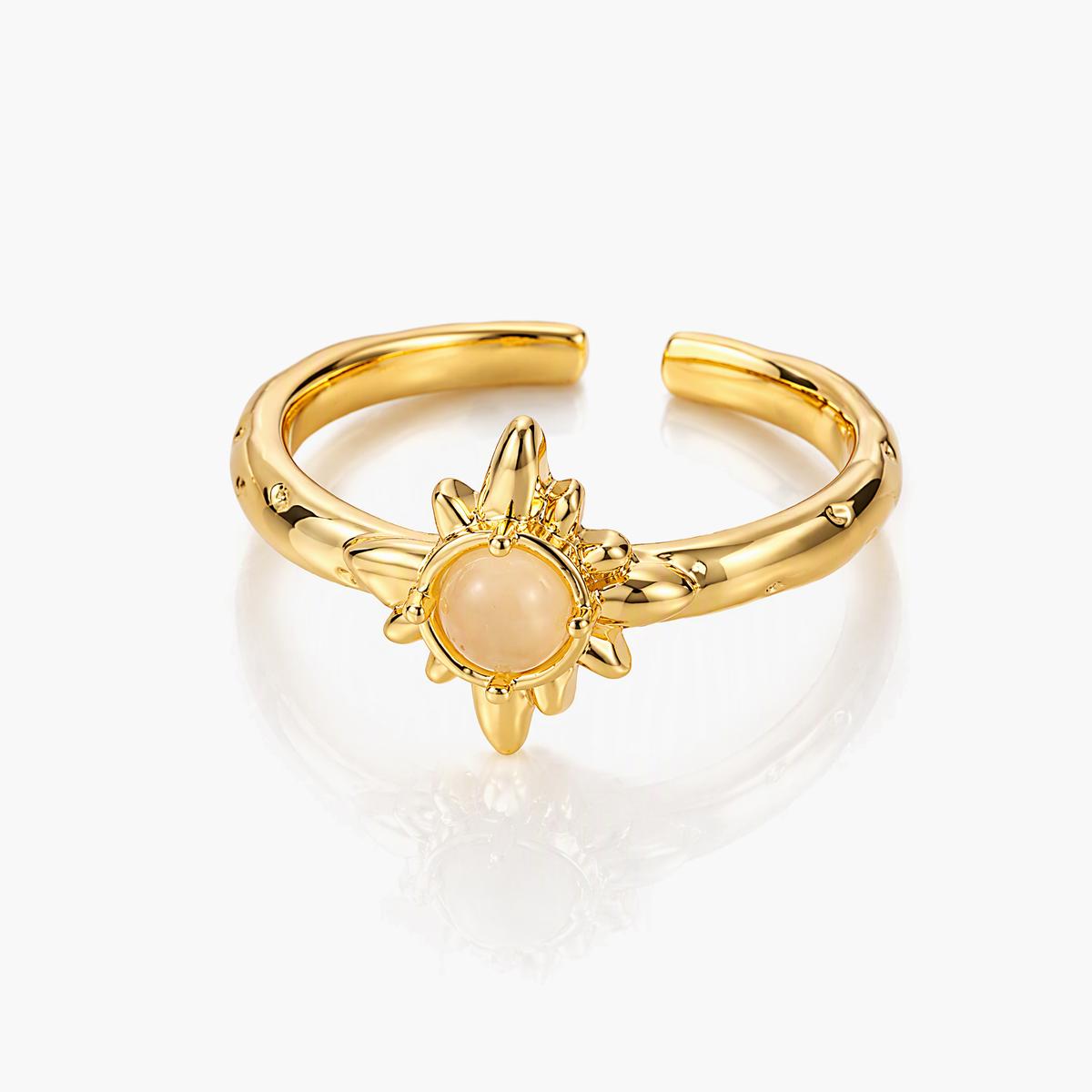 Dainty Sun Open Cuff Ring