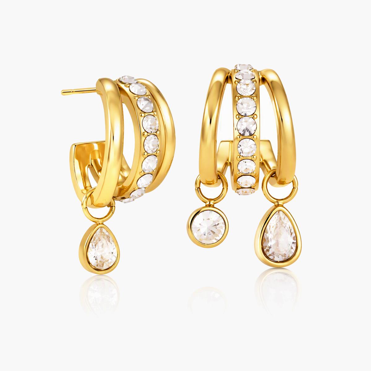 Teardrop Charm Hoop Earrings