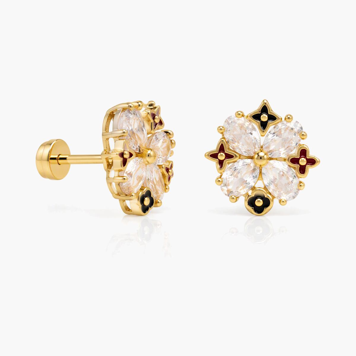Dainty Four-Leaf Clover Hoop Earrings