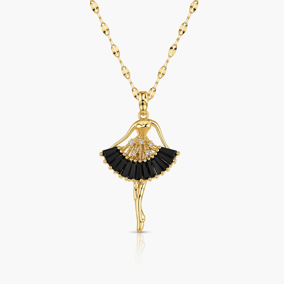Elegant Ballerina Pendant Necklace