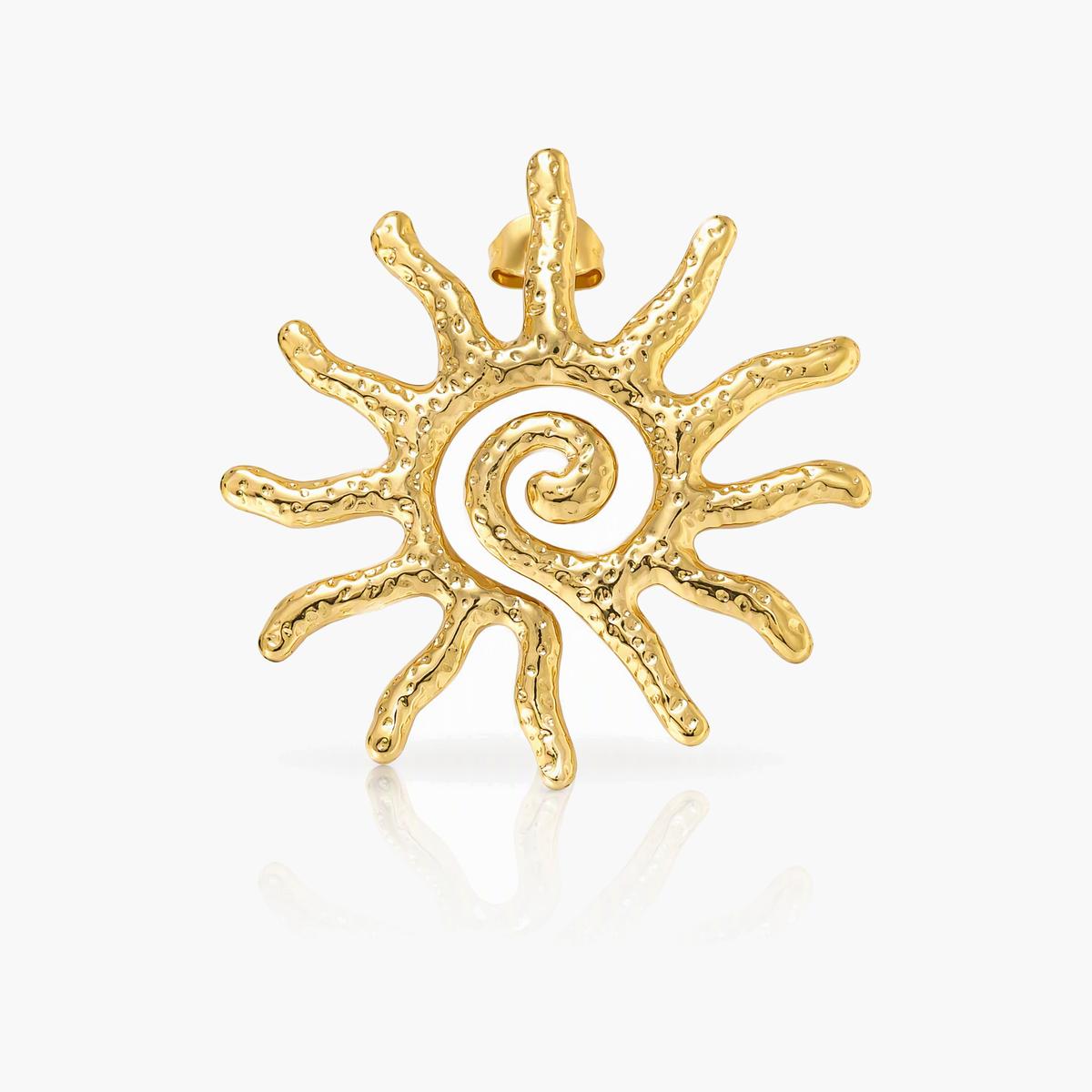 Boho Sun Spiral Stud Earrings