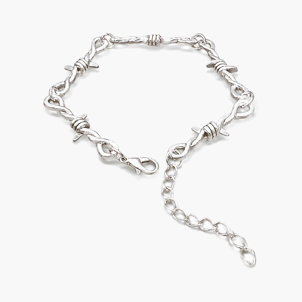 Gothic Barbed Wire Charm Bracelet