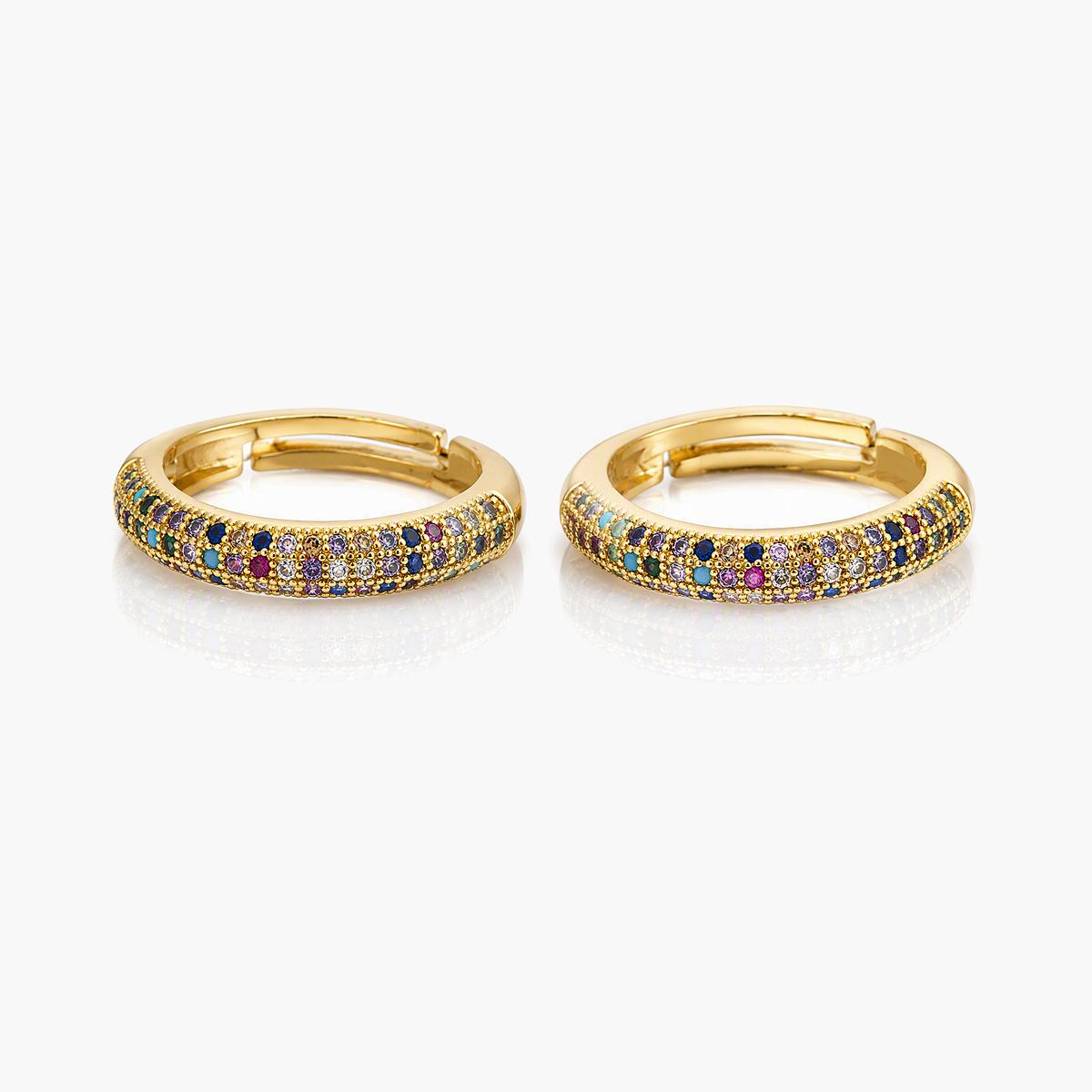Multicolor Stone Huggie Earrings