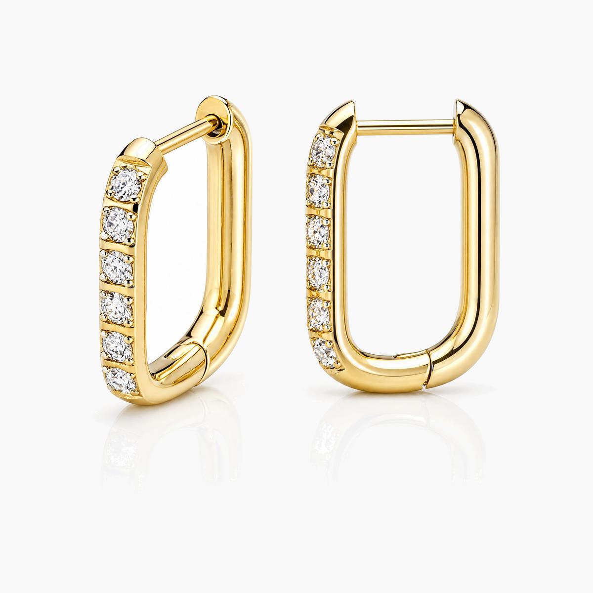Elegant Paved Stone Hoop Earrings
