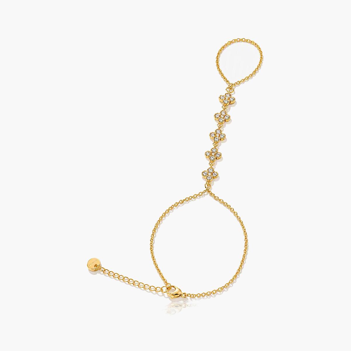Dainty Flower Cluster Hand Chain Bracelet