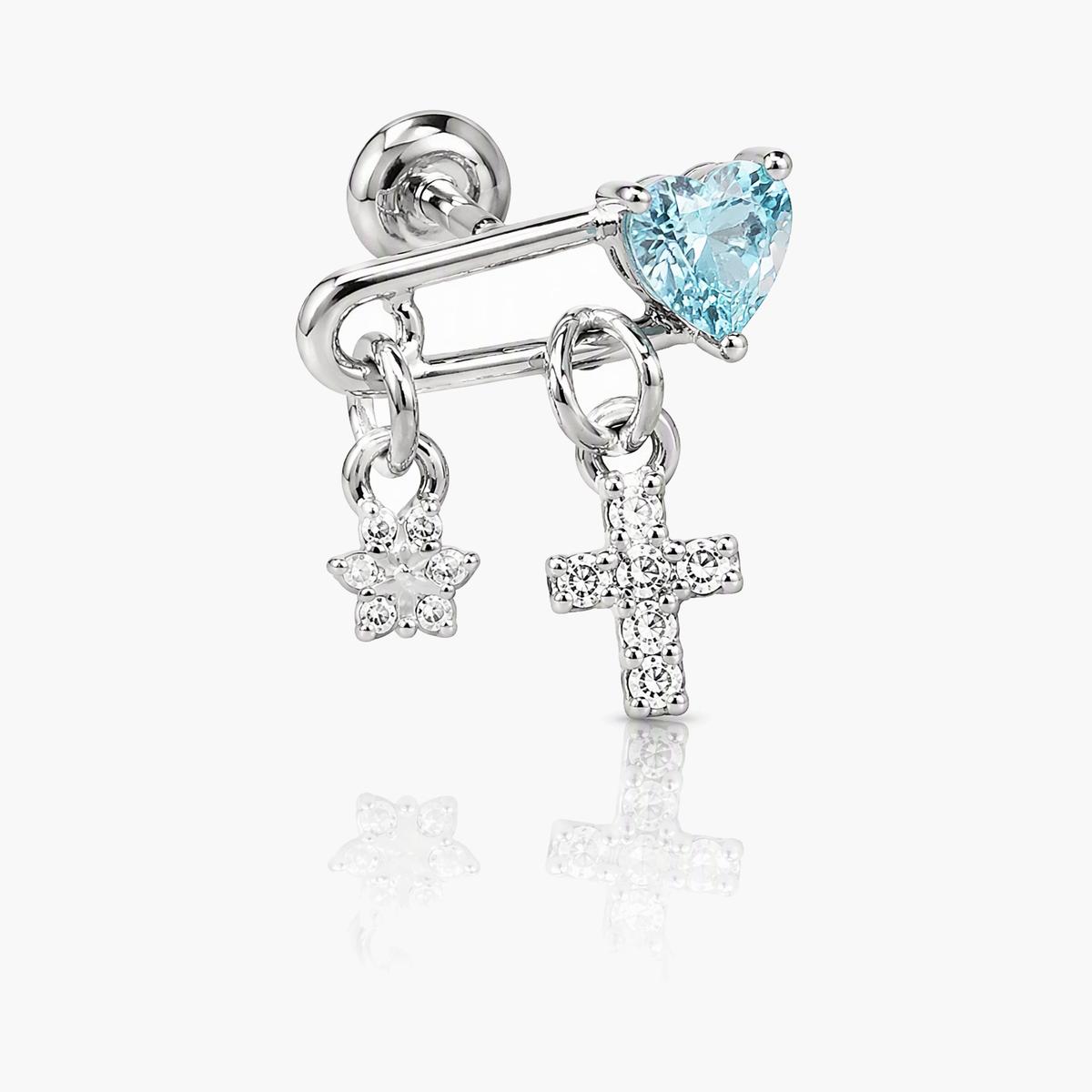Cute Heart Cross Drop Earrings