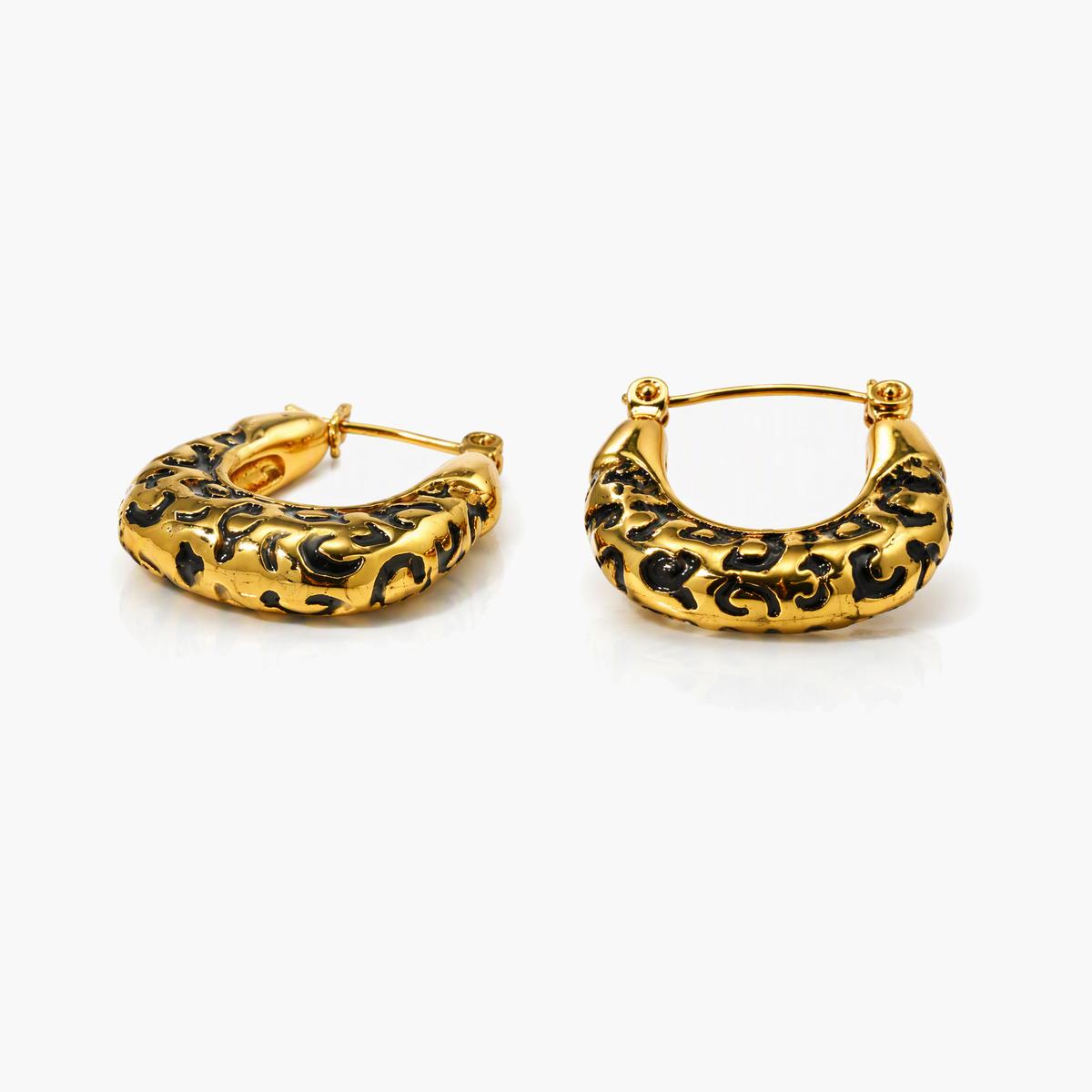 Leopard Print Huggie Earrings