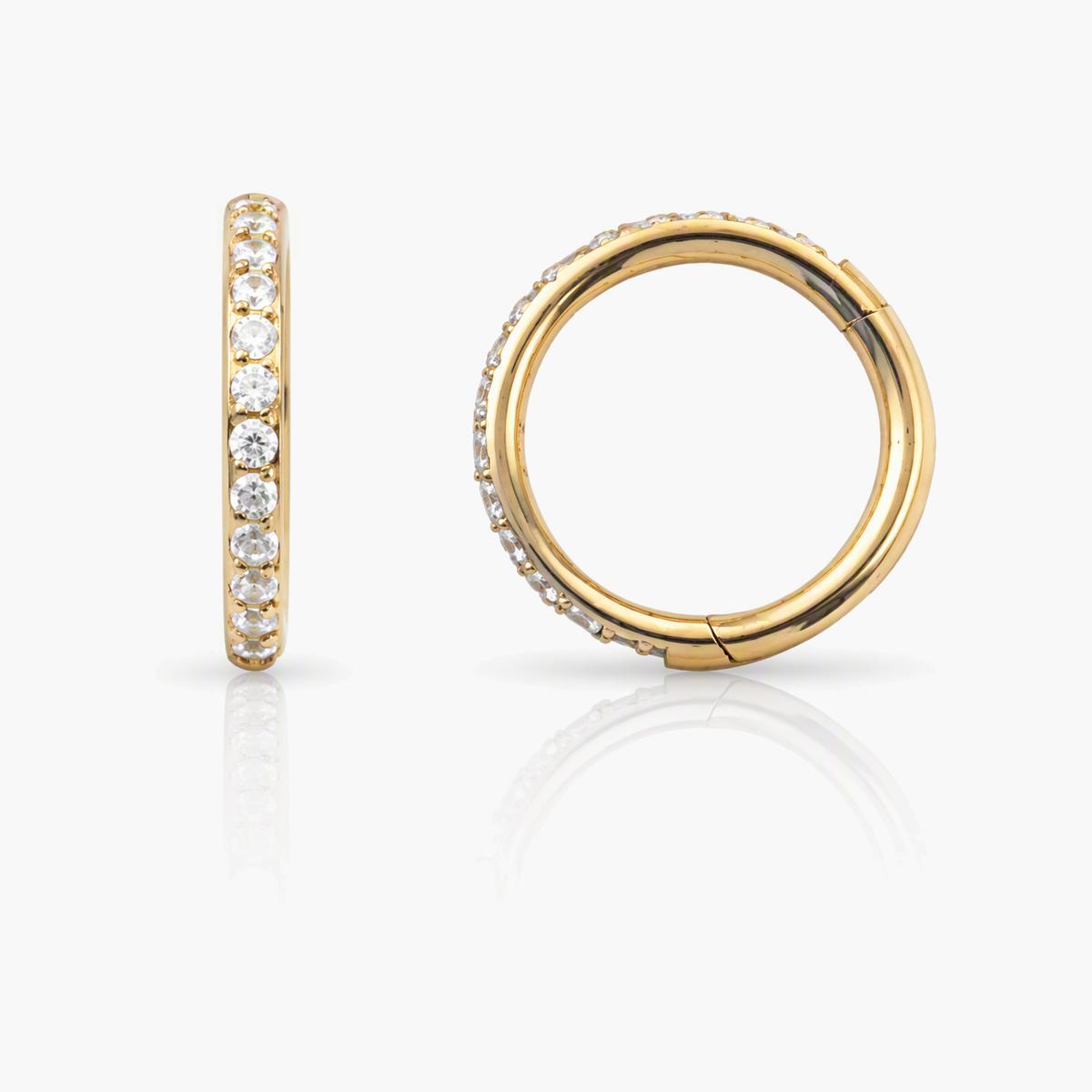 Dainty Paved Hinged Hoop Earrings