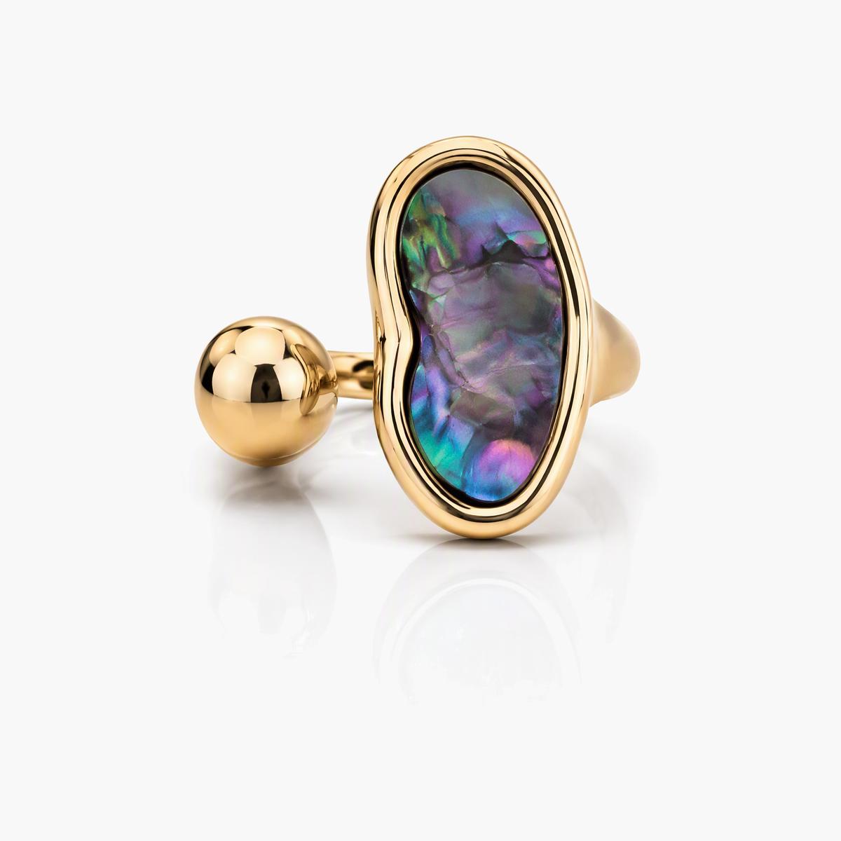 Trendy Opal And Sphere Ring