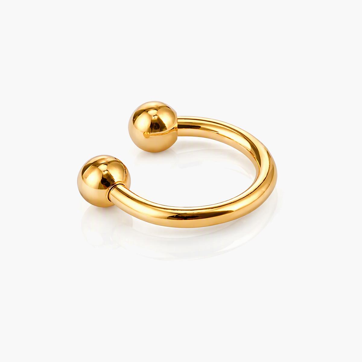 Textured Ball Horseshoe Ring