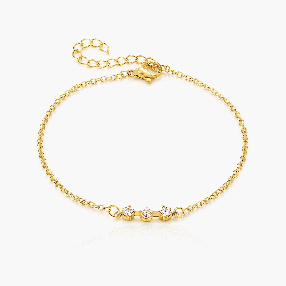 Dainty Three-Stone Bracelet