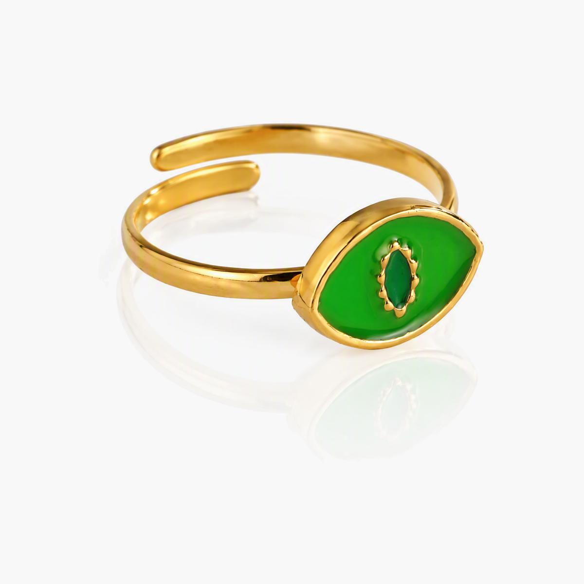 Evil Eye Open Cuff Ring