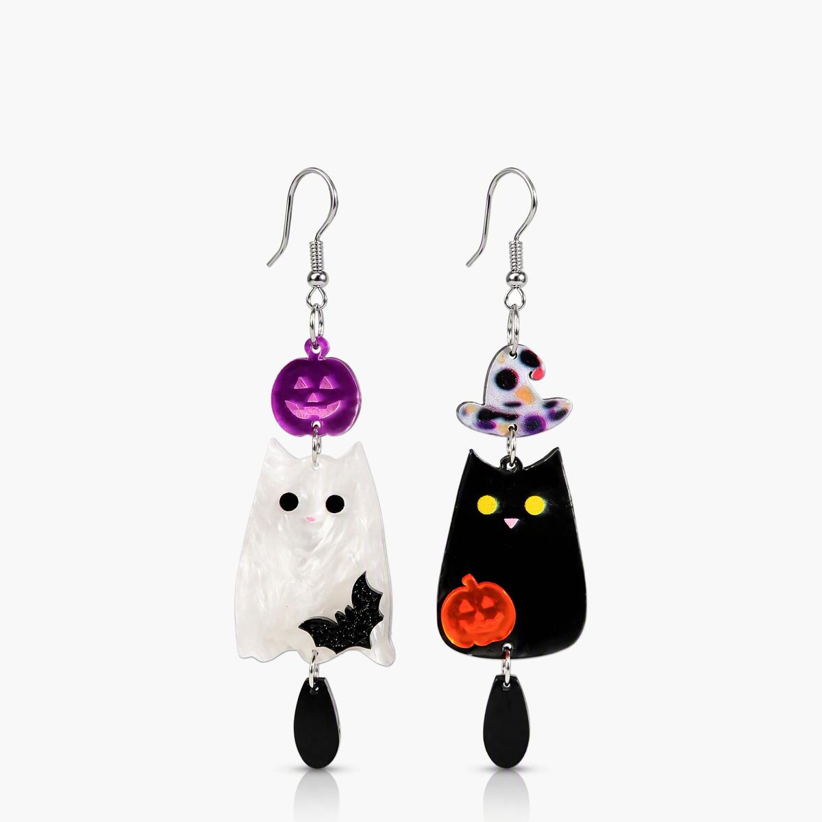 Cute Ghost Cat Drop Earrings