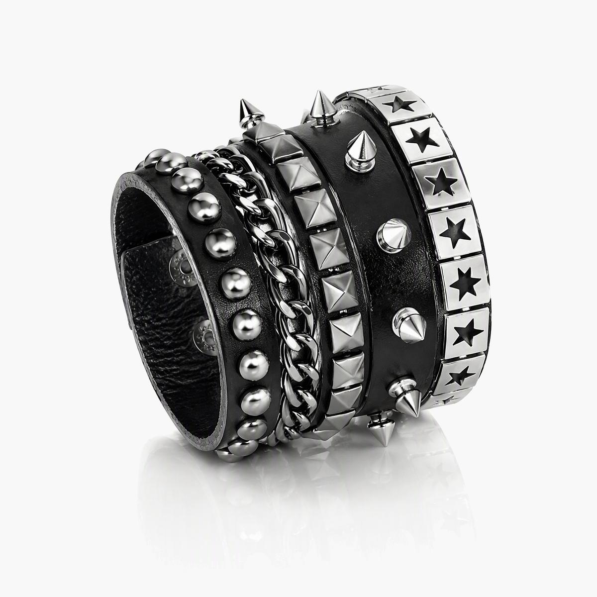 Chunky Star Studded Cuff Bracelet